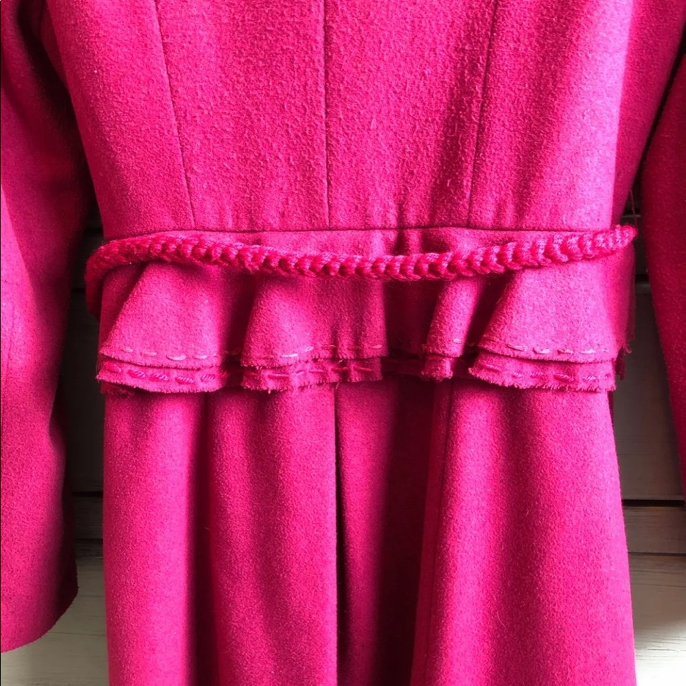Women’s Pink Ruffle Peacoat - Picture 5 of 6
